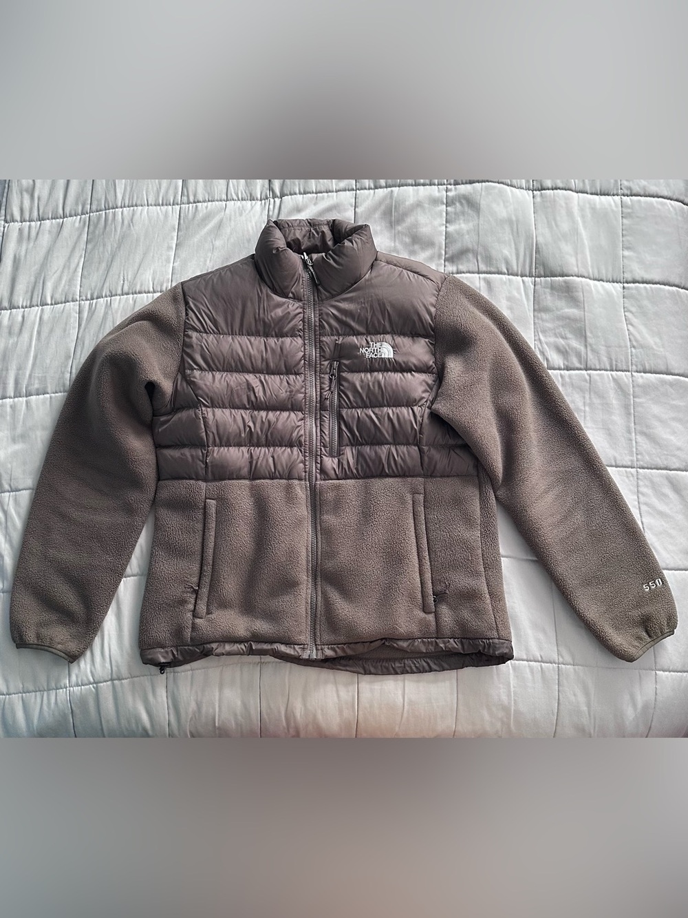The North Face Taupe Hybrid Fleece & Puffer Jacket